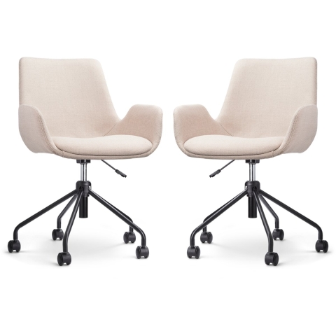 Nolon Nout-Eef Bureaustoelen Set van 2 - Beige - Zwart