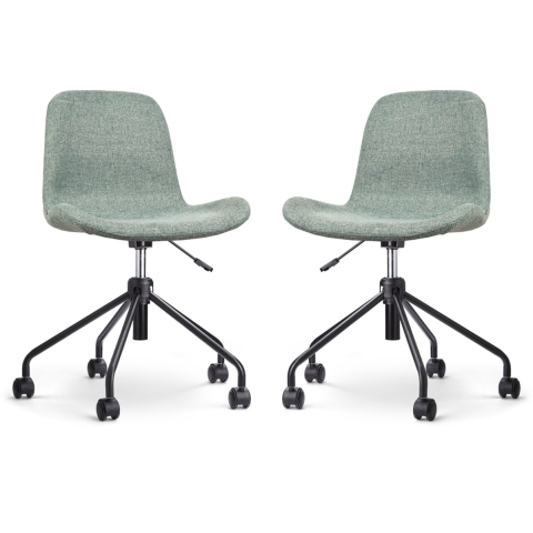 Nolon Nout-Fé Bureaustoelen Set van 2 - Zacht groen - Zwart Onderstel