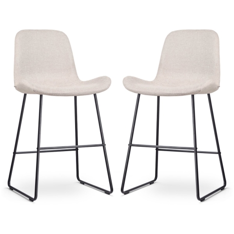 Nolon Nino-Fé Barkrukken Set van 2 - Beige - Zwart - 65 cm