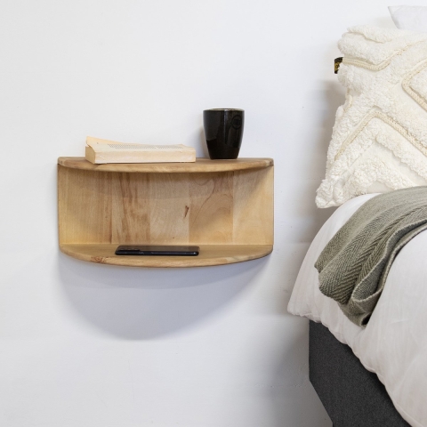 Giga Meubel - Nachtkastje Zwevend Naturel 45cm - Mangohout - Vera