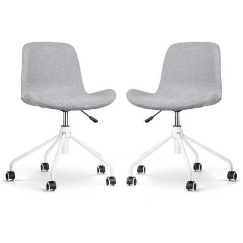 Nolon Nout-Fé Bureaustoelen Set van 2 - Lichtgrijs - Wit Onderstel