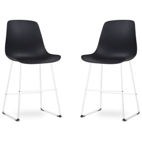 Nolon Nino-Pip barkruk zwart - wit onderstel - 65 cm - set van 2