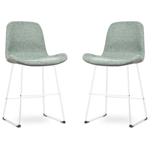 Nolon Nino-Fé Barkrukken Set van 2 - Zacht Groen - Wit - 65 cm