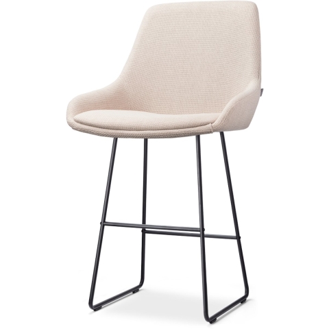 Nolon Nino-Isa Barkruk Beige - Stof - Zwart Onderstel - 65 cm