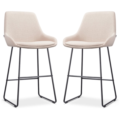 Nolon Nino-Isa Barkrukken Set van 2 - Beige - Zwart - 65 cm