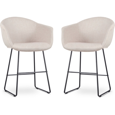 Nolon Nino-Otis Barkrukken Set van 2 - Beige - Zwart - 65 cm