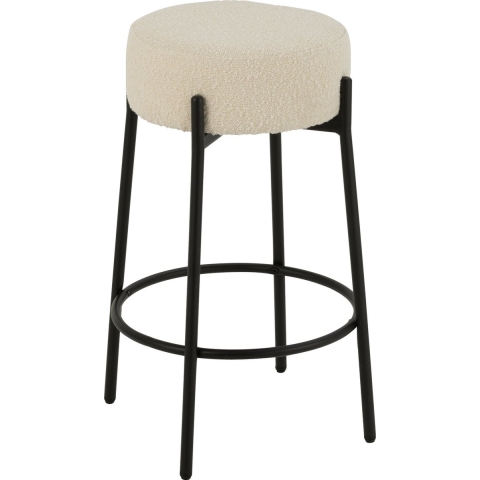 J-Line Barkruk Boucle Multiplex|Polyester Wit|Zwart