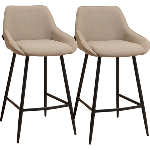 Bronx71 Scandinavische barkruk Lova gerecyclede stof taupe 68 cm -