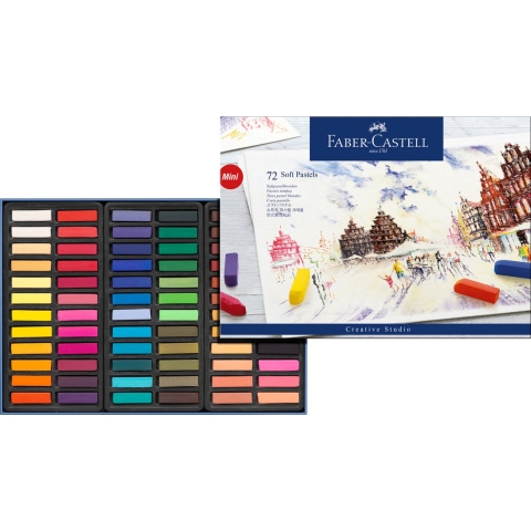 Pastelkrijt Faber Castell halve lengte 72 stuks