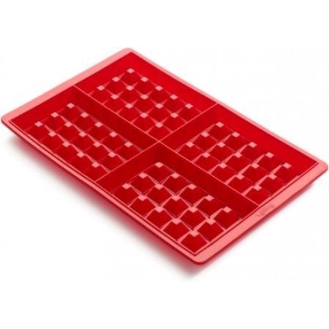 LEKUE - Bakken - Wafel mal set van 2 x 4 stuks, rood