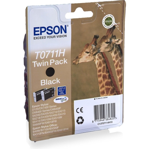 Epson T0711H zwart duoverpakking