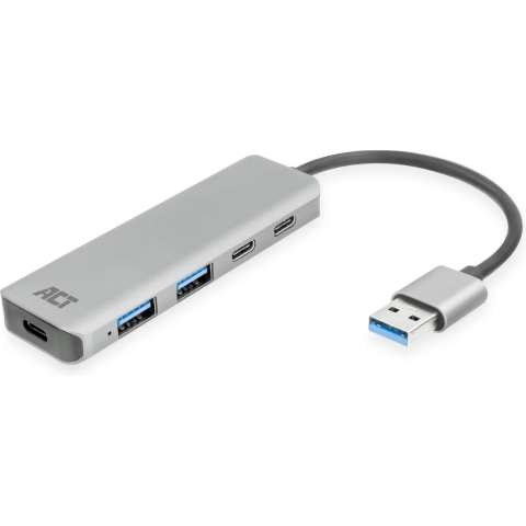 ACT AC6125 USB-A hub USB-C power poort