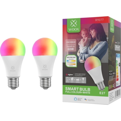 Woox Zigbee Slimme E27 lamp 2-pack