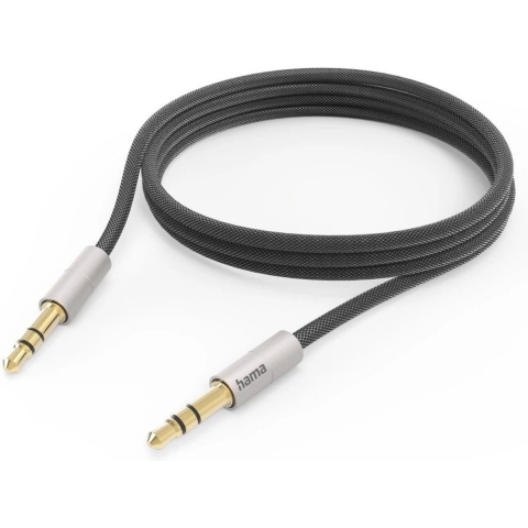 Hama Aux-kabel "AluLine" 3,5-mm Jack – 3,5-mm Jack 2,0 M Zilver/zwart