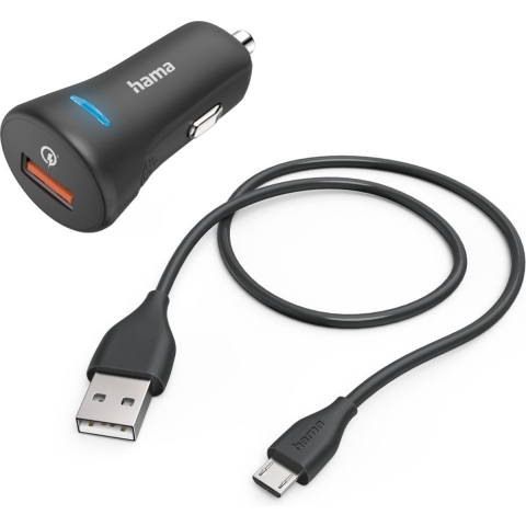 Hama Auto-snellader Met Oplaadkabel Micro-USB QC 19,5 W 1,5 M Zwart