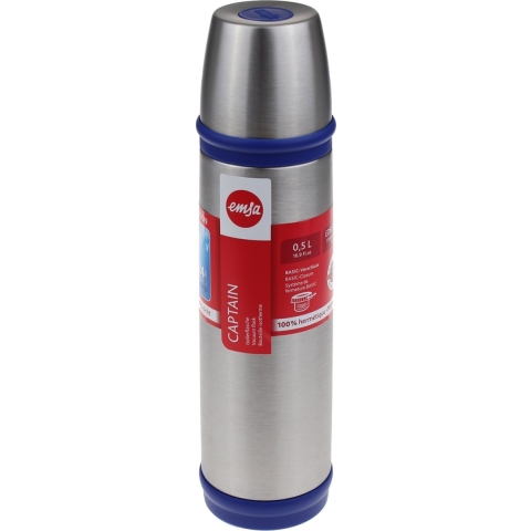 Emsa 502472 Captain Isoleerfles 0.5L RVS/Blauw