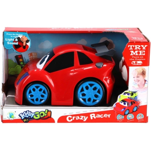 KiddyGo RC Crazy Racer Sport Auto 19 cm + Licht en Geluid Rood