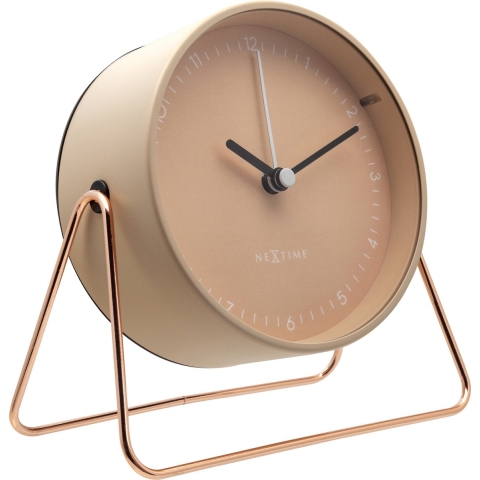 NeXtime NE-5240RZ Wekker Berlin 14x13 cm Champagne/Metaal