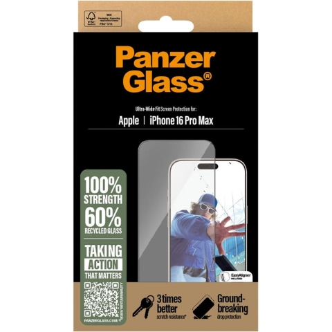 Panzerglass Ultra-wide Fit Screenprotector Voor Apple Iphone 2024 6.7'' Pro Transparant