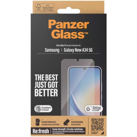 Panzerglass Uwf Refresh Screenprotector Voor Samsung Galaxy New A35 5g Transparant