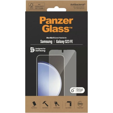 Panzerglass Antibacteriële Ultra-wide Fit Screenprotector Voor Samsung Galaxy S23 Fe