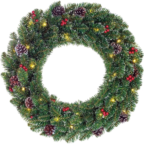 Creston Decoratie LED Krans 60 cm met 30 LEDs Groen