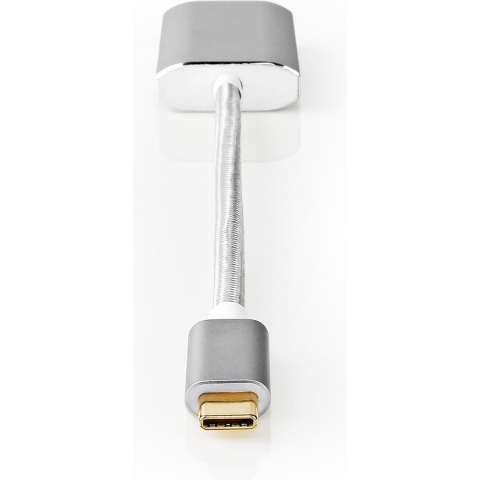 Nedis CCTB64680AL02 Usb-adapter Usb 3.2 Gen 1 Usb Type-c™ Male Hdmi™ Connector 0.20 M Rond Verguld Gebreid / Nylon Zilver Cover Window Box