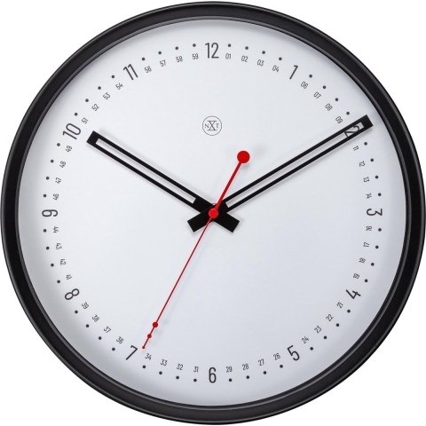 NeXtime NX-7358 Wandklok NXt Sweden Dia 30cm Kunststof Zwart