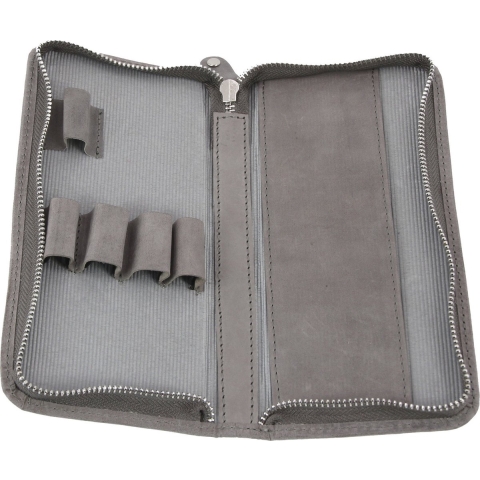 Alassio JU-2639 Etui Hunterleer Grijs 17x8x2,5cm