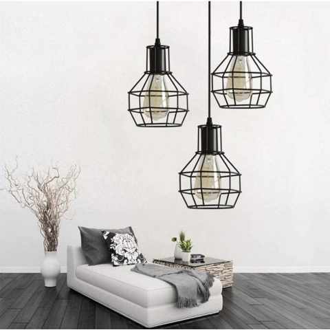 Homestyle Pro MK021-B Industriële Hanglampen Zwart/Metaal