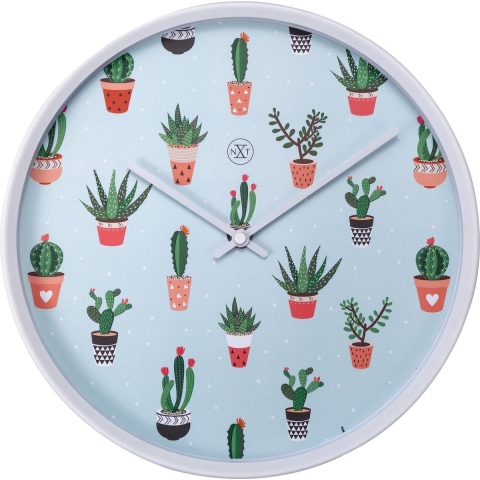 NeXtime NX-7348 Wandklok NXt Cactusdia 30cm Kunststof Wit