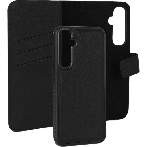 Caseuals 2-in-1 Leather Wallet Bookcase Voor Samsung Galaxy S23 Fe Zwart