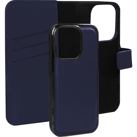 Caseuals 2-in-1 Leather Wallet Bookcase Met Magsafe Voor Apple Iphone 15 Pro Max Blauw