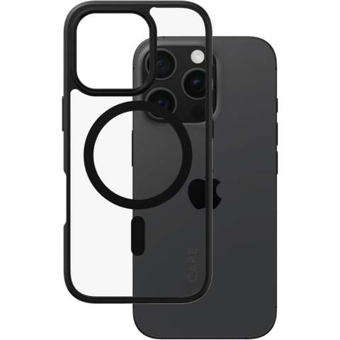 Care Flagship Case Urban Combat Met Zwart Frame En Magsafe Telefoonhoesje Voor Apple Iphone 2024 6.1'' Pro Transparant