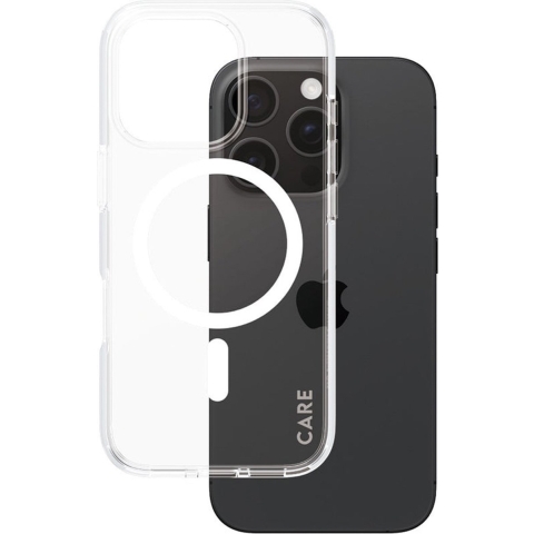 Care Flagship Case Urban Combat Met Wit Magsafe Telefoonhoesje Voor Apple Iphone 2024 6.1'' Pro Transparant