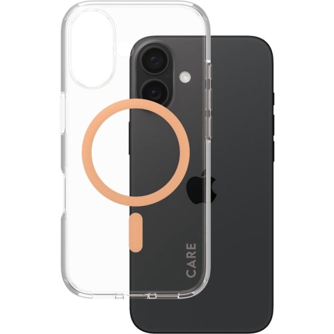 Care Flagship Case Urban Combat Met Perzik Magsafe Telefoonhoesje Voor Apple Iphone 2024 6.1'' Transparant