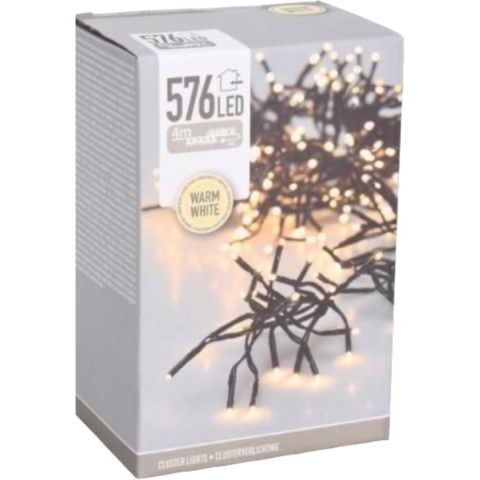 Kerst LED Clusterverlichting 4M 576 LEDs IP44 Warmwit