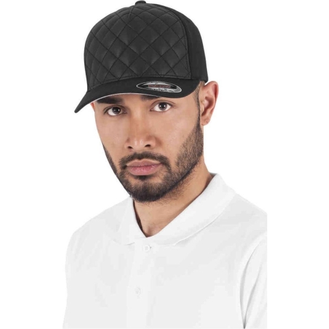 Flexfit FX6277Q Diamond Quilted Flexfit Cap - Black - L/XL