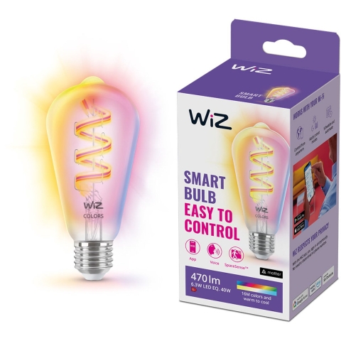 WIZ Edison Filament E27 - Gekleurd En Wit Licht Slimme Ledlamp Transparant