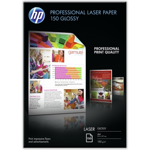 HP Professional Laser Paper, glanzend, 150 gr/m², 150 vel, A4/210 x 297 mm