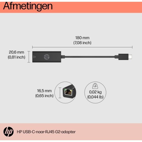 HP USB-C naar RJ45 adapter G2