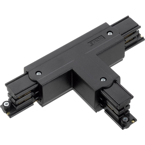 T-stuk links vast 90gr tbv. rail 3-fasen zwart - 5050055