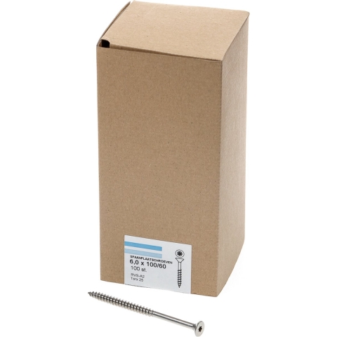Hoenderdaal Spaanplaatschroef Rvs-A2 Pk Torx TX25 6.0X100 | 100 stuks - 0206.30.50603
