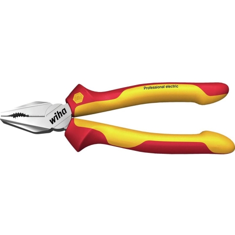 Wiha Combinatietang Professional electric met DynamicJoint® en OptiGrip met extra lang snijvlak | 180 mm | 7" - 27418 - 27418