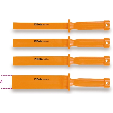 Beta 4-delig set krasbestendige platte kunststof beitels 988/K4 - 009880104
