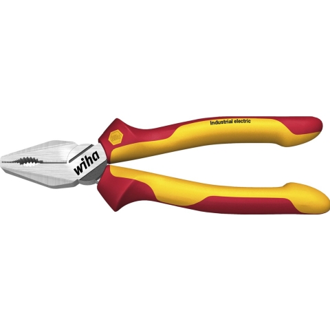 Wiha Krachtcombinatietang Industrial electric met DynamicJoint® en OptiGrip met extra lang snijvlak | 180 mm - 33186 - 33186