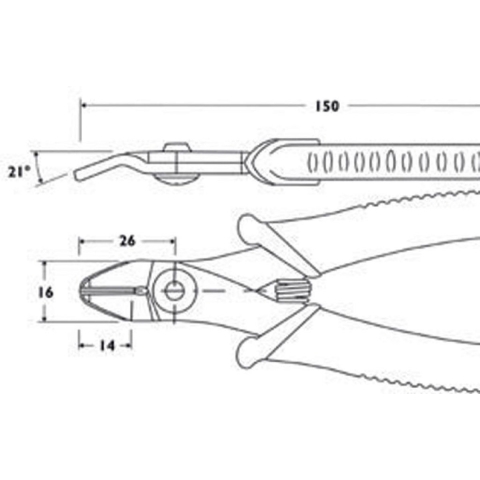 Piergiacomi Zijkniptang | 137 mm | afgekant | 1 stuks - PG-TR58 PG-TR58