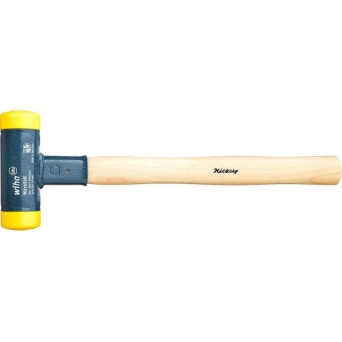 Wiha Kunststof hamer terugslagloos | met hickorysteel | rond-slagkop | 125 mm | 40 mm - 2095 - 02095