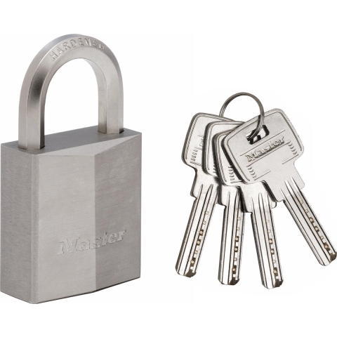 Masterlock 40mm extra thick solid brass body - 23mm hardened steel HEXagonal shac - 1145PEURD