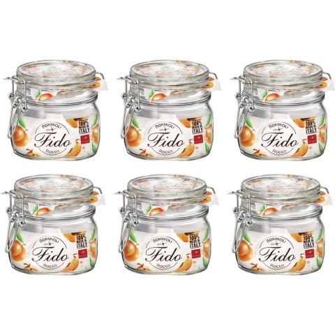 Bormioli Rocco Weckpotten Fido 11 x 11 cm / 500 ml - 6 stuks
